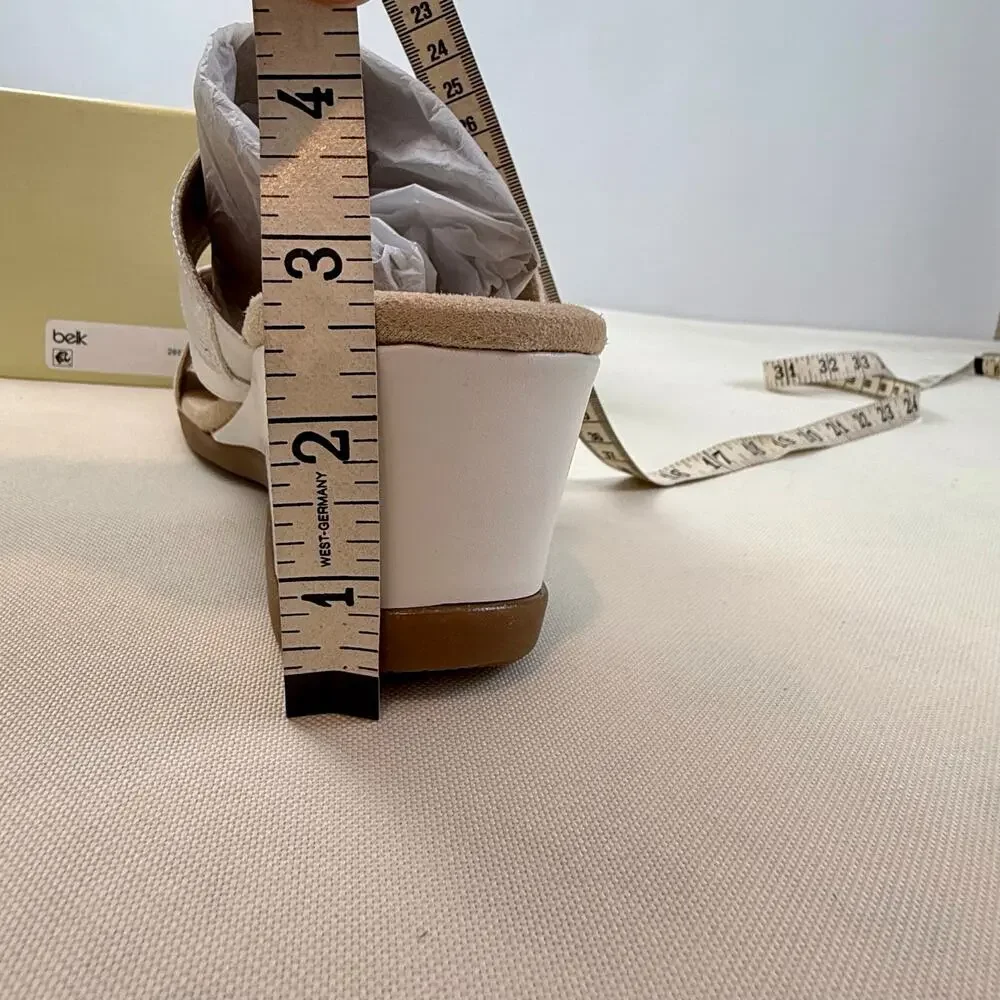 NIB Kim Roger’s Krystal White Slip On Ultra Comfort Wedge Sandals 8M Man Made - Picture 10 of 16